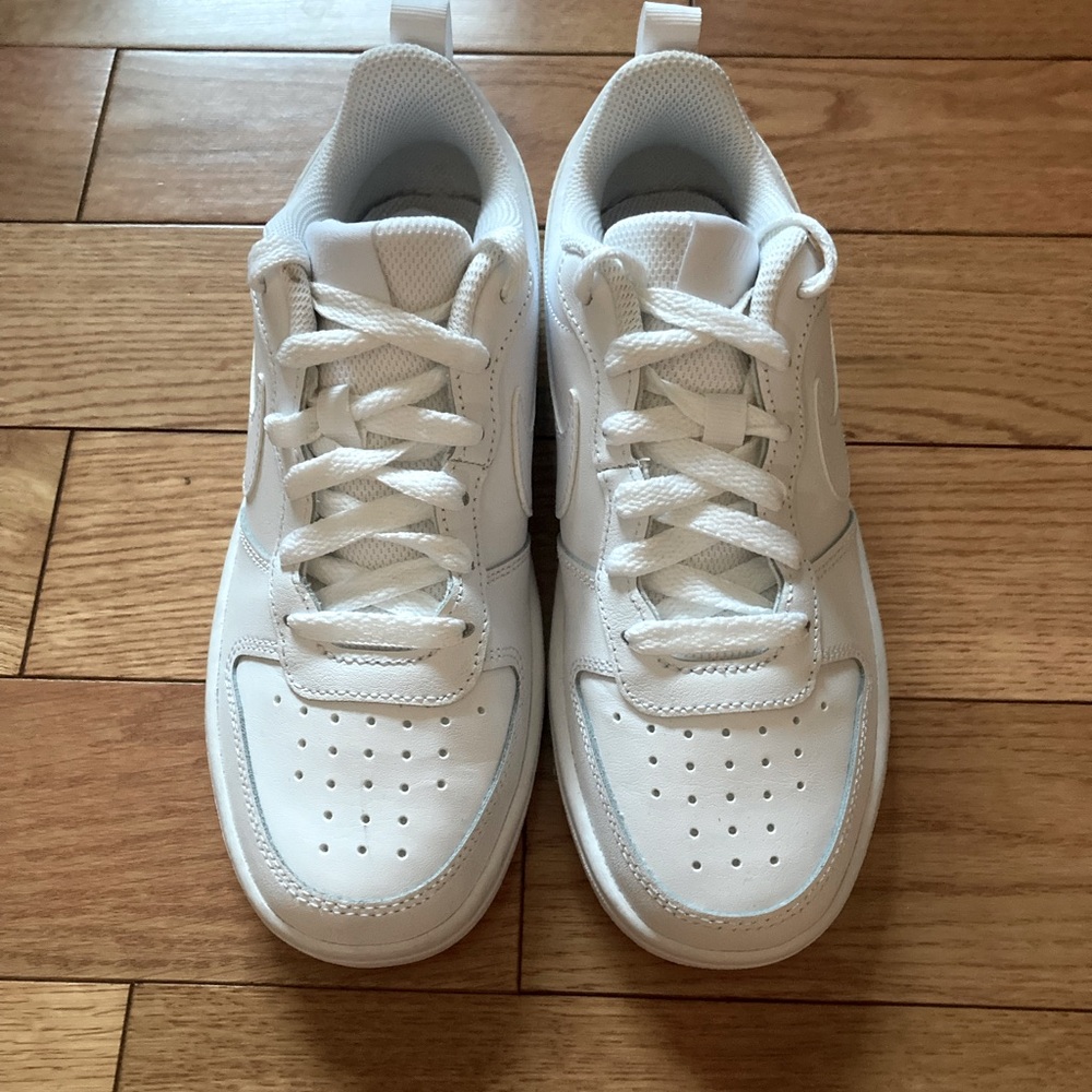 Nike Court Boroughs low "Triple White" Youth size 3.5 NWOT
